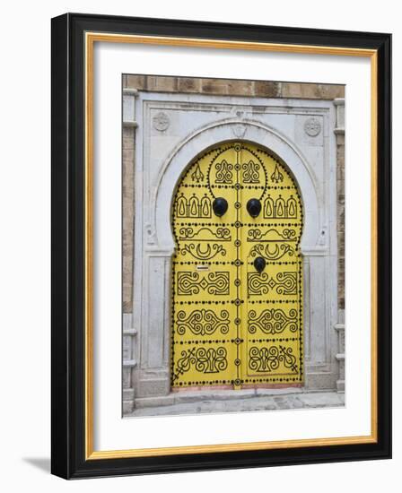 Tunisia, Tunis, Medina, Door on Dar El Jeld Street-Walter Bibikow-Framed Photographic Print