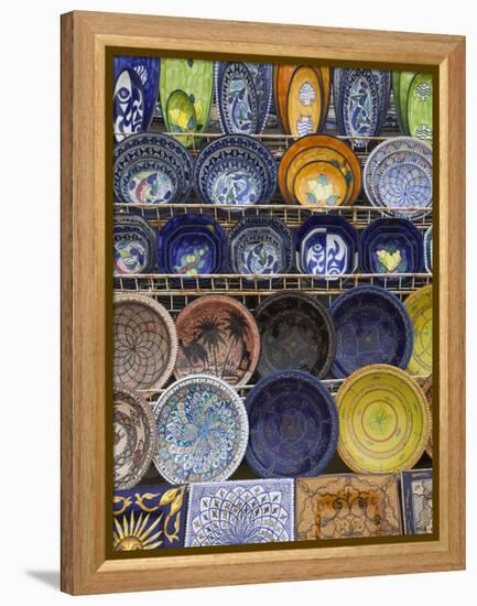 Tunisian Pottery, Port El Kantaoui, Tunisia-Walter Bibikow-Framed Premier Image Canvas