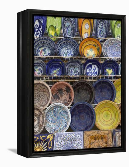 Tunisian Pottery, Port El Kantaoui, Tunisia-Walter Bibikow-Framed Premier Image Canvas