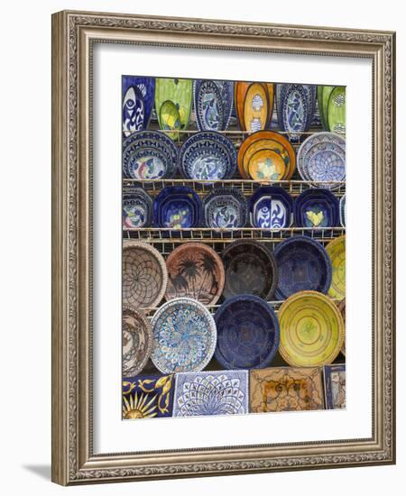 Tunisian Pottery, Port El Kantaoui, Tunisia-Walter Bibikow-Framed Photographic Print