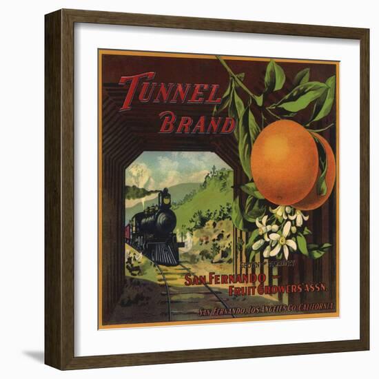 Tunnel Brand - San Fernando, California - Citrus Crate Label-Lantern Press-Framed Art Print