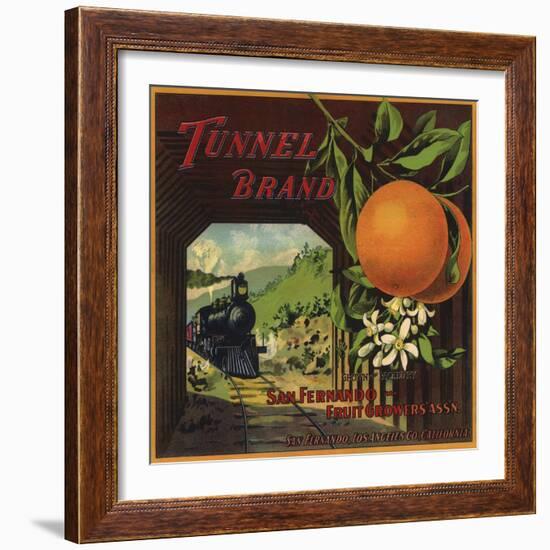 Tunnel Brand - San Fernando, California - Citrus Crate Label-Lantern Press-Framed Art Print