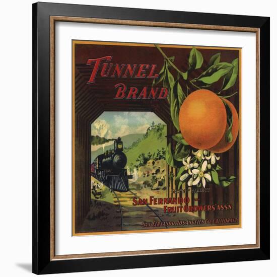 Tunnel Brand - San Fernando, California - Citrus Crate Label-Lantern Press-Framed Art Print