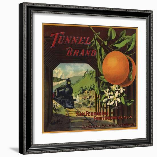 Tunnel Brand - San Fernando, California - Citrus Crate Label-Lantern Press-Framed Art Print