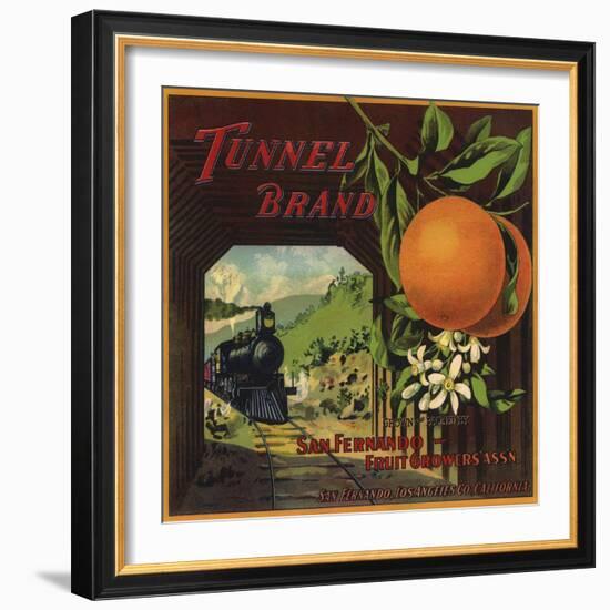 Tunnel Brand - San Fernando, California - Citrus Crate Label-Lantern Press-Framed Art Print