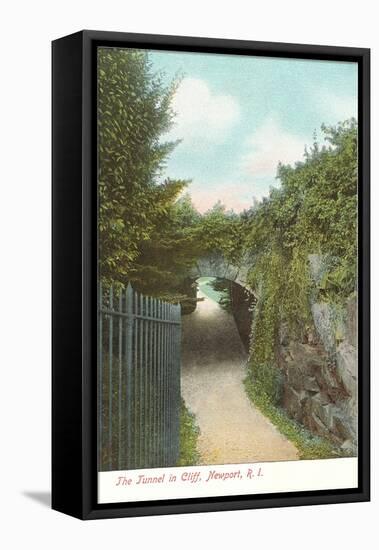 Tunnel in Cliff Walk, Newport, Rhode Island-null-Framed Stretched Canvas