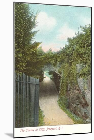 Tunnel in Cliff Walk, Newport, Rhode Island-null-Mounted Art Print