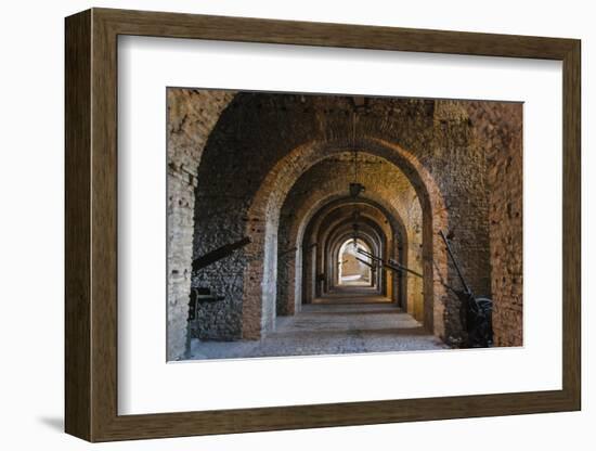 Tunnel inside the castle of Gjirokaster in the mountain, Albania-Keren Su-Framed Photographic Print