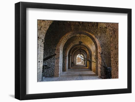Tunnel inside the castle of Gjirokaster in the mountain, Albania-Keren Su-Framed Photographic Print