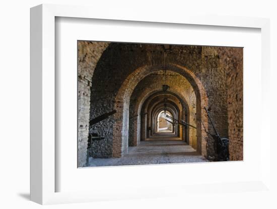 Tunnel inside the castle of Gjirokaster in the mountain, Albania-Keren Su-Framed Photographic Print