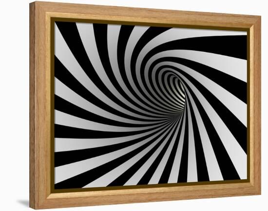 Tunnel Of Black And White Lines-iuyea-Framed Stretched Canvas