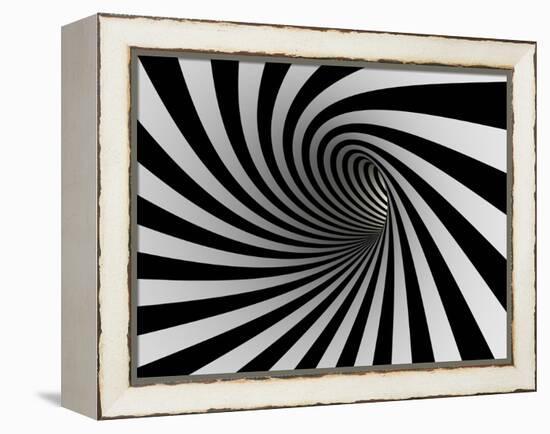 Tunnel Of Black And White Lines-iuyea-Framed Stretched Canvas