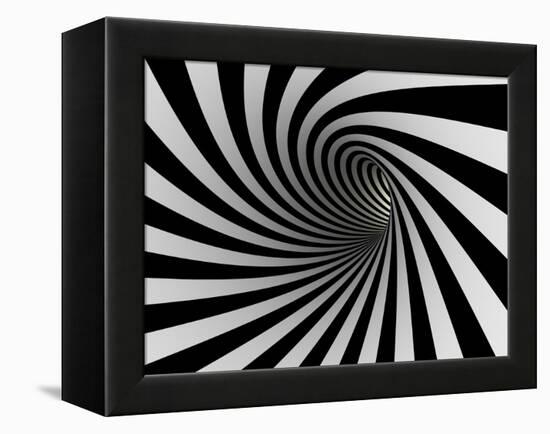 Tunnel Of Black And White Lines-iuyea-Framed Stretched Canvas