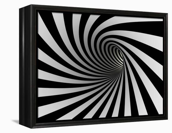 Tunnel Of Black And White Lines-iuyea-Framed Stretched Canvas