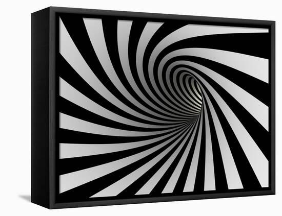 Tunnel Of Black And White Lines-iuyea-Framed Stretched Canvas