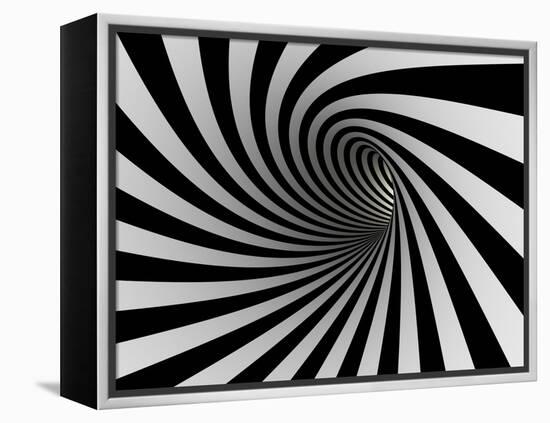 Tunnel Of Black And White Lines-iuyea-Framed Stretched Canvas