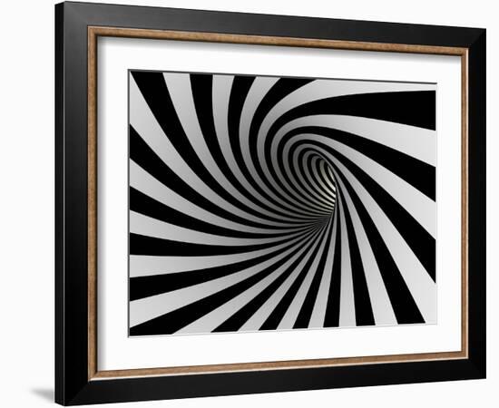 Tunnel Of Black And White Lines-iuyea-Framed Art Print