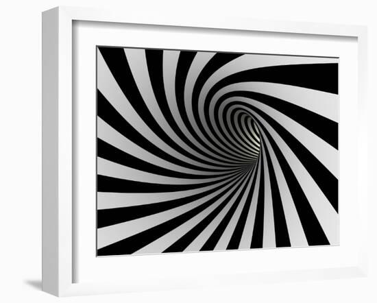 Tunnel Of Black And White Lines-iuyea-Framed Art Print