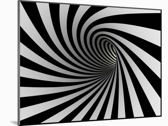 Tunnel Of Black And White Lines-iuyea-Mounted Art Print