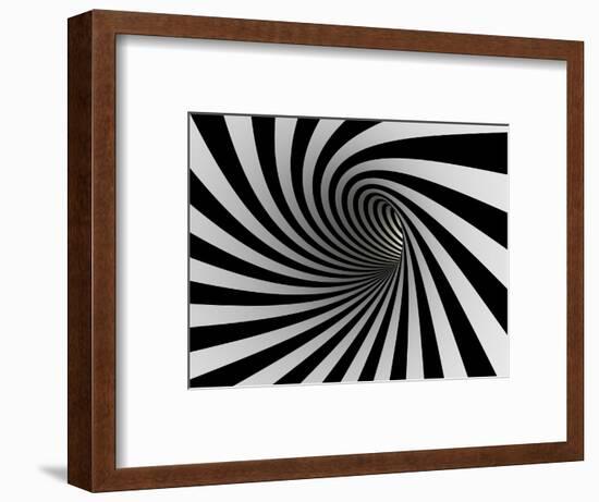 Tunnel Of Black And White Lines-iuyea-Framed Art Print