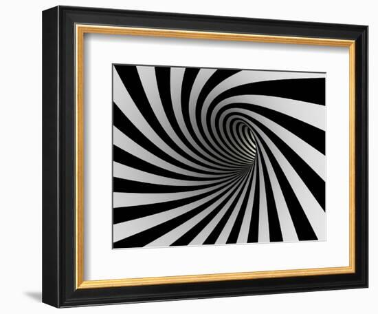 Tunnel Of Black And White Lines-iuyea-Framed Art Print