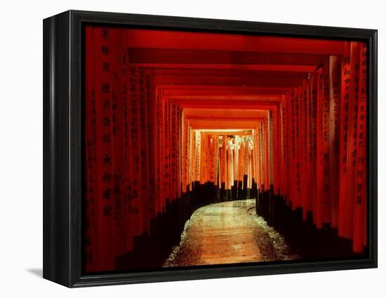 Tunnel of Torii-Arches, Fushimi Inari Shrine, Kyoto, Japan-null-Framed Premier Image Canvas