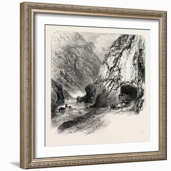 Tunnel on the St. Gothard Road, Near Andermatt, Switzerland, the Passes of the Alps, 19th Century-null-Framed Giclee Print