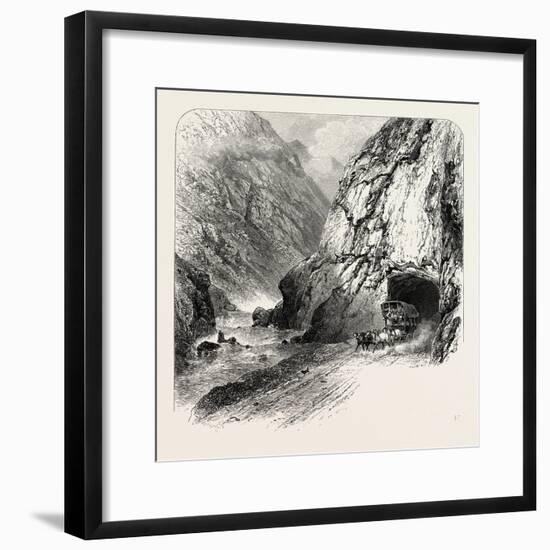 Tunnel on the St. Gothard Road, Near Andermatt, Switzerland, the Passes of the Alps, 19th Century-null-Framed Giclee Print