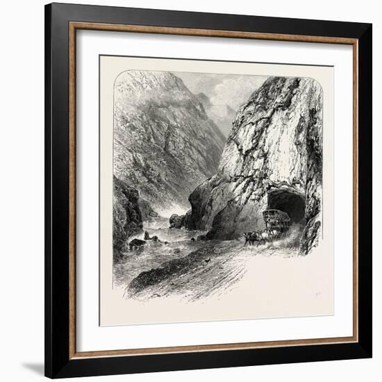 Tunnel on the St. Gothard Road, Near Andermatt, Switzerland, the Passes of the Alps, 19th Century-null-Framed Giclee Print