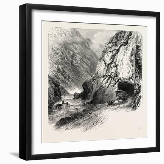 Tunnel on the St. Gothard Road, Near Andermatt, Switzerland, the Passes of the Alps, 19th Century-null-Framed Giclee Print