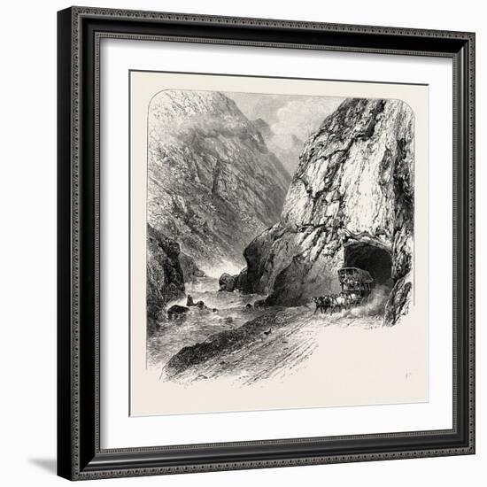Tunnel on the St. Gothard Road, Near Andermatt, Switzerland, the Passes of the Alps, 19th Century-null-Framed Giclee Print