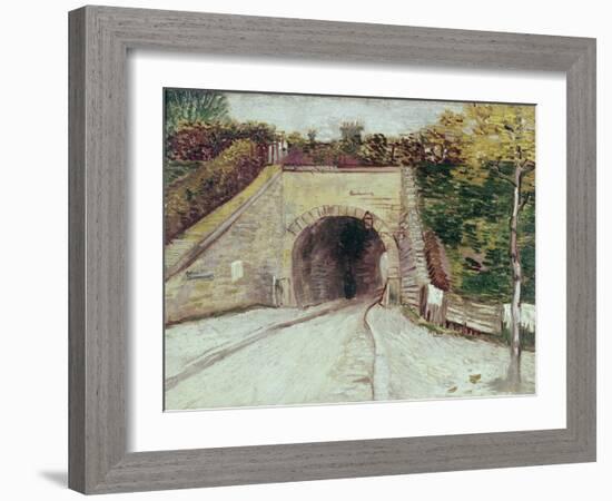 Tunnel Through Hillside-Vincent van Gogh-Framed Giclee Print