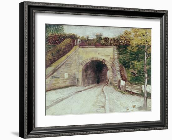 Tunnel Through Hillside-Vincent van Gogh-Framed Giclee Print