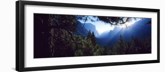 Tunnel View Point at Sunrise, Yosemite National Park, California, USA-null-Framed Photographic Print