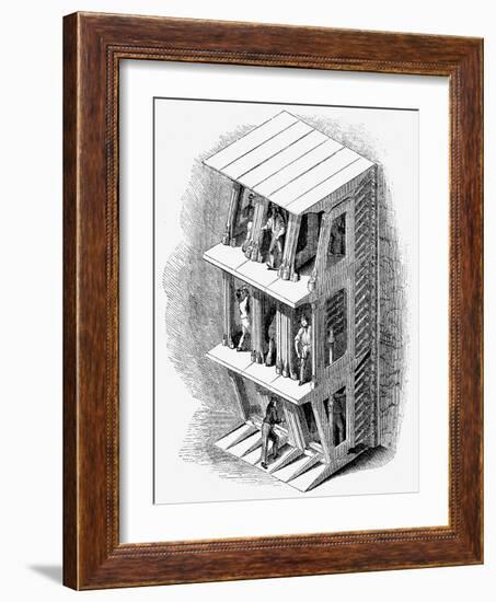 Tunneling Shield Used in the Construction of the Thames Tunnel, London, 1842-null-Framed Giclee Print