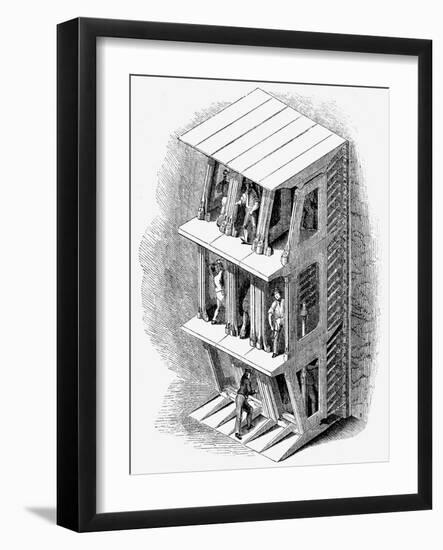 Tunneling Shield Used in the Construction of the Thames Tunnel, London, 1842-null-Framed Giclee Print