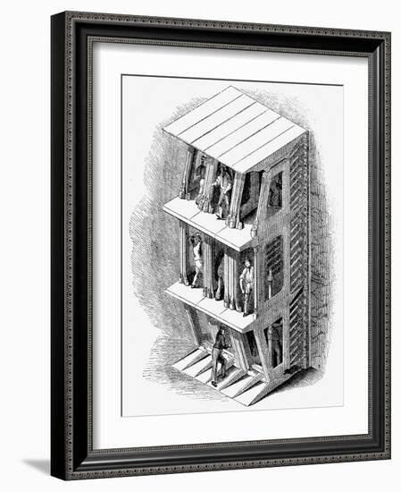 Tunneling Shield Used in the Construction of the Thames Tunnel, London, 1842-null-Framed Giclee Print