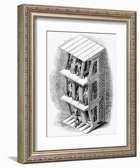 Tunneling Shield Used in the Construction of the Thames Tunnel, London, 1842-null-Framed Giclee Print