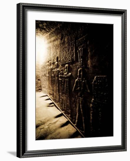 Tunnels at the Temple of Dendera, Egypt-Clive Nolan-Framed Photographic Print