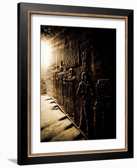 Tunnels at the Temple of Dendera, Egypt-Clive Nolan-Framed Photographic Print