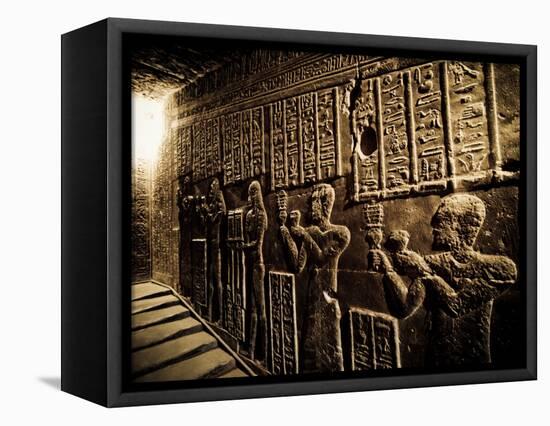 Tunnels at the Temple of Dendera, Egypt-Clive Nolan-Framed Premier Image Canvas