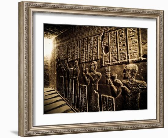 Tunnels at the Temple of Dendera, Egypt-Clive Nolan-Framed Photographic Print