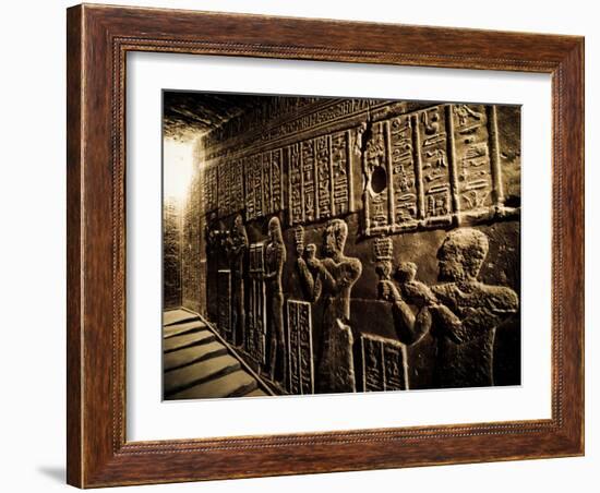 Tunnels at the Temple of Dendera, Egypt-Clive Nolan-Framed Photographic Print