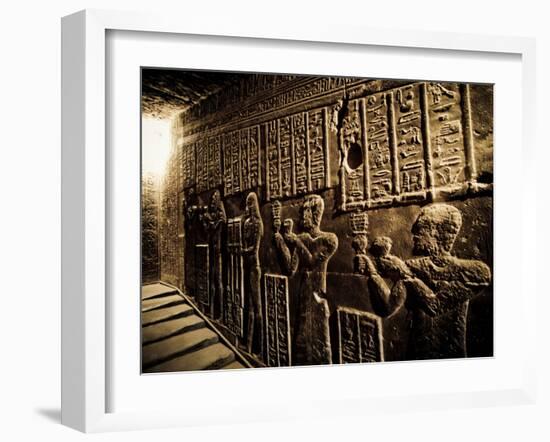 Tunnels at the Temple of Dendera, Egypt-Clive Nolan-Framed Photographic Print