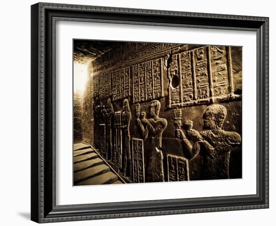 Tunnels at the Temple of Dendera, Egypt-Clive Nolan-Framed Photographic Print