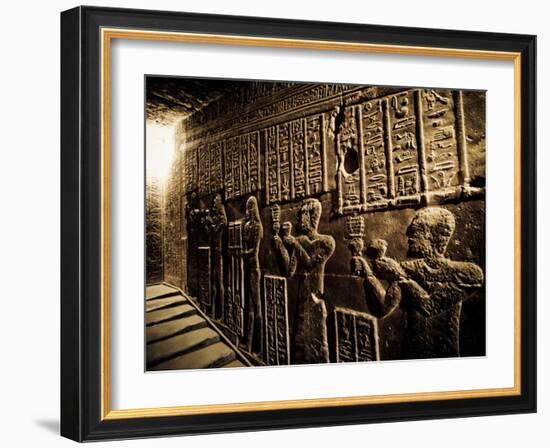 Tunnels at the Temple of Dendera, Egypt-Clive Nolan-Framed Photographic Print