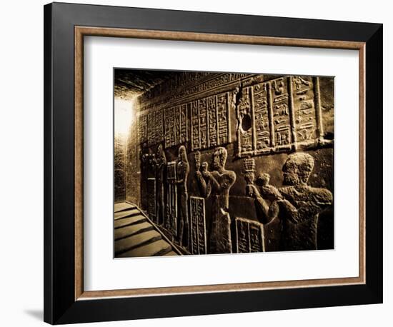 Tunnels at the Temple of Dendera, Egypt-Clive Nolan-Framed Photographic Print