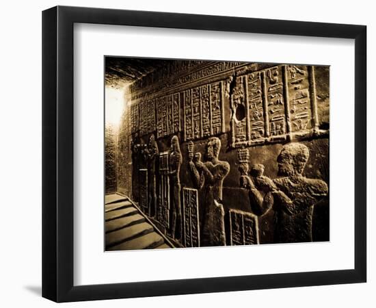 Tunnels at the Temple of Dendera, Egypt-Clive Nolan-Framed Photographic Print