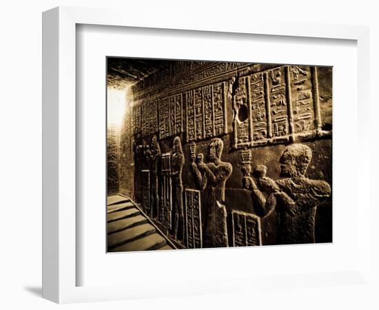 Tunnels at the Temple of Dendera, Egypt-Clive Nolan-Framed Photographic Print