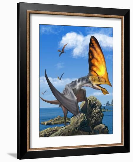 Tupandactylus Perched on a Rock During the Early Cretaceous Period-null-Framed Art Print